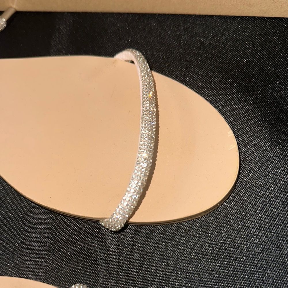 Steve Madden Silver Crystal Sandals w/ Ankle Straps Size 10 - Picture 4 of 10